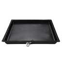 DiversiTech (6-2424L) A/C Secondary Condensate Drain Pan, Air Conditioner Drip Pan with Rolled Edges, 24 x 24 Plastic Tray, Black