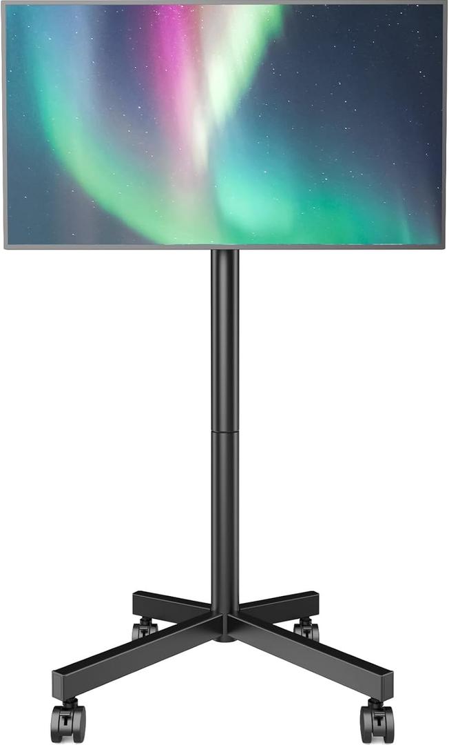 Mobile TV Cart Stand with Wheels for 23-60" tvs, Height Adjustable, Portable Floor Stand Holds up to 88 lbs, Rolling TV Mount max VESA 400x400mm