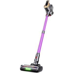 RENDOW Cordless Vacuum Cleaner, 550W 45Kpa 65Mins Vacuum Cleaners for Home, SelfStanding Cordless Stick Vacuum with LED Display,AntiTangle Rechargeable Wireless Vacuum for Pet Hair/Carpet/Hard Floor