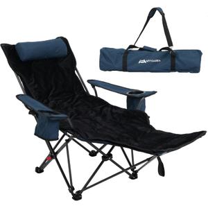 Portable Reclining Camping/Lounge Chair for Outdoor (1, Blue), 35.8"L x 8.7"H x 7.5"W