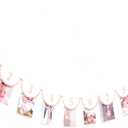 Pink Monthly Milestone Photo Banner - Baby Girl First Year Photo Banner, Pink 1st Birthday Party Decoration for Girl, Newborn to 12 Months Photo Garland, Girl Birthday Cake Smash Photo Props Backdrop