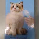 4-in-1 Pet Steam Brush With Handle for Longhair & Shorthair Cats & Dogs - Rubber Spray Brush With Release Button, Dog Comb and Cleaner (Pink)