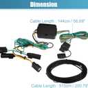 X AUTOHAUX 1 Set 118494 4-Pin 4 Way Trailer Wiring Harness Trailer Converter Towing Hitch Wiring for Ford Transit-150 250 2015-2022