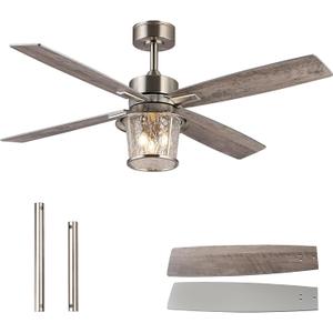 TALOYA 52" Farmhouse Ceiling Fan with Light and Remote,Rustic Style
