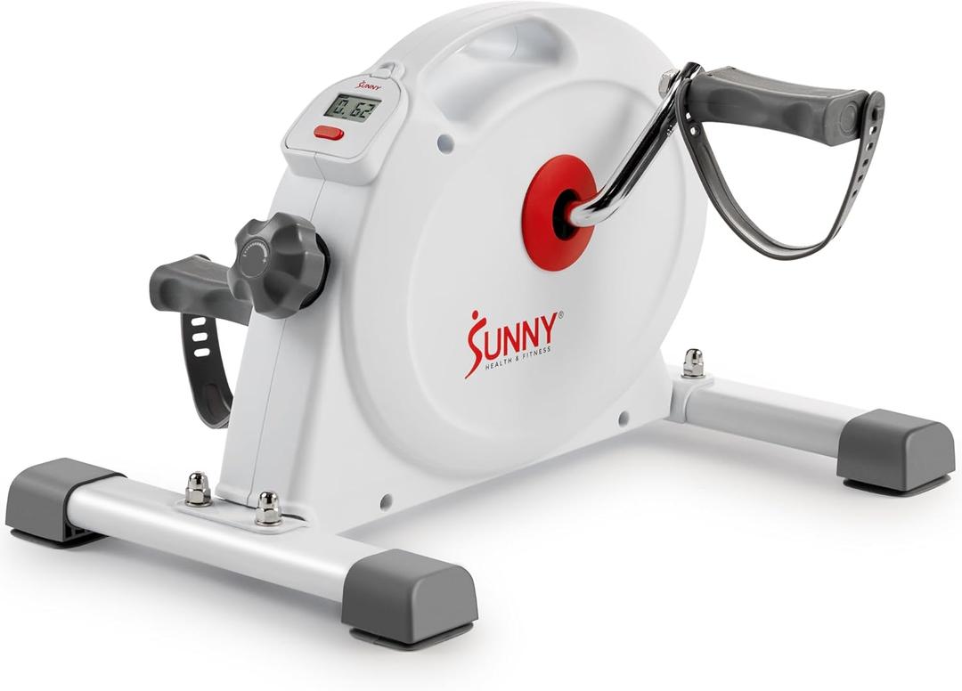 Sunny Health & Fitness Smart Under-Desk Bike Exerciser, Low-Impact Cardio Cycling Equipment for Home/Office, Mini Paddler for Arm/Leg Mobility Training, Free SunnyFit App Connect, Optional Motorized