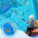 GADFISH Pool Pole Telescopic, 16FT Reach Aluminium Telescoping Pole with 4 Baffle Locks, Universal Extension Pole for Skimmer Nets, Rakes, Brushes and Vacuum Heads -Swimming Pool Cleaning Tools