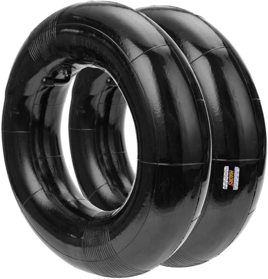 HIAORS 2 Pack 4.10/3.50-6 13x4.00-6 Inner Tube with TR-87 Bent Valve 6" Heavy Duty Replacement for Mini Bike Go Kart Hand Trucks Snowblowers Yard Trailers Dollies Wheelbarrows Lawn Mowers Garden Cart