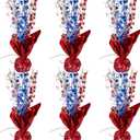 Gyufise 6 Pack Metallic Foil Spray Centerpiece Star Table Decoration Burst Table Centerpieces Table Decor for Birthday Wedding Anniversary Graduation Holiday Party Supplies Red Blue Silver