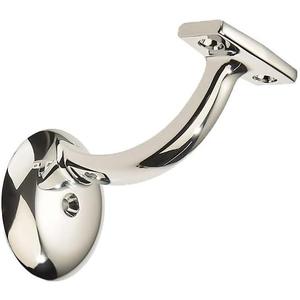 khtumeware 6 Pack Polished Nickel Hand Rail Bracket Heavy Duty Hardware for Stairways, Home or Office Vintage Stair Support Handrail Brackets
