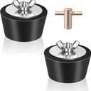 2 Pack Rubber Pool Winter Plugs with One T-Handle 1.5" 2" Pool Winterizing Plugs with Stainless Steel Screws Pool Return Jet Plug Inground & Above Ground Skimmer Plug for Pools