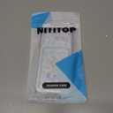 NITITOP Compatible with iPhone 12 Mini Case Clear with Card Holder Cute Flower Floral Leave Pattern for Women Girl Soft TPU Shock-Absorbing Wallet Case Protective Phone Cover - Light Blue