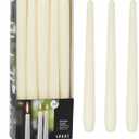 Taper Candles,Tapered Candlesticks - Dripless 10 Inch Ivory Candles, Unscented Tall Dinner Candle, Long 8 Hour Burning Household Candles, 10 Pack