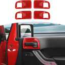 RT-TCZ for Jeep JK Inner Door Handle Cover Bowl Trim Fit for Jeep Wrangler JK JKU 2011-2017 4DR Red Interior Accessories 4pcs