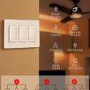 MOES 3 Way Smart Star Ring Dimmer Switch, 2.4GHz WiFi Dimmable Light Switch,Neutral Wire Required, Smart Life APP Remote Control, Works with Alexa & Google Assistant, Timer & Schedule White 3 Gang