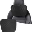 Suede Car Neck Pillow for Tesla 3 Highland Model Y Juniper 2025 2026 with Adjustable Elastic Strap Soft Vehicle Seat Headrest Cushion, Auto Neck Support,Tesla Interior Accessories1 Piece