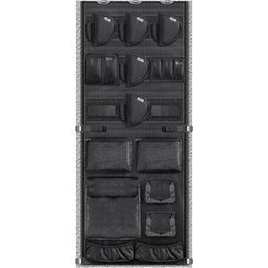 NEXT STATION Gun Safe Door Organizer,Gun Safe Door Panel Organizer with Pistol Holders Magazine Pouch,Adjustable Width Fit Back Panel 18.5 to 23 inches,Gun Safe Accessories Storage (18W*46.5H inch)