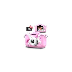 Slothcloud Kids Selfie Camera,Birthday Gifts for Boys Girls Age 3-12,HD Kids Digital Video Cameras for Toddler,Toys for 3 4 5 6 7 Years Old Teens with 32GB SD Card with Cartoon Soft Silicone Cover
