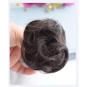 Curly Short Synthetic Hair Extension Chignon Donut Roller Bun Wig Claw Clip in Hairpiece for Women(Black Brown)