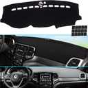 KEYOOG Dashboard Cover Dash Mat Fit for Je-ep Grand Cherokee 2021-2011 (WK2 Body Code,W/o HUD Models,Not Fit Grand Cherokee L),Car Dash Board Mat Anti-Glare Carpet,Non-Slip Pad (Black)