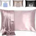 100% Pure Mulberry Silk Pillowcase - Highest Grade 6A - 22 Momme Silk Both Sides - Real Silk Pillowcase for Hair and Skin - Acne Free Pure Silk Pillow Case Queen Size-Luxury Gift Box(Rose Quartz Pink)