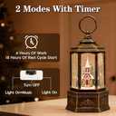 Christmas Snow Globes, 9.37" Church Glitter Water Lantern with Song, 6H Timer Battery & USB Powered Music Box for Christmas Decorations Indoor