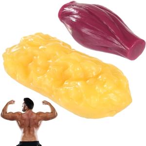 Anjetan 2 Pcs Human Muscle & Fat Anatomy Model Set, 1 lb Fat & 1 lb Muscle Replica, Realistic Anatomy Replica for Education, Fitness Motivation, Nutrition Analysis