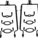 Mornajina 2Packs 7 8 9 10 inch Lamp Shade Harp Holder, Adjustable Lamp Harps and Finals, Fit both Standard Lamp Rod and E26 E27 Light Base UNO Fitter Adapter Converter Finial Set (Black)