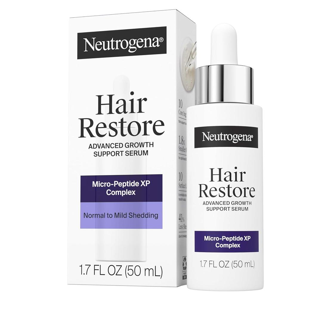Neutrogena Hair Restore Advanced Growth Support Serum, Hair & Scalp Treatment with Micro-Peptide XP Complex, Revitalize Roots, 1.7 fl. oz