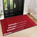 Front Door Mat Outside Entrance, Outdoor Indoor Door Mats for Entryway, Entrance, Entry, Patio, Waterproof Non Slip Doormat, Low-Profile, 24" 35", Red