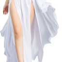 ROYAL SMEELA Women Belly Dance Costume Chiffon Belly Dance Skirts White, One Size, Dance Dress
