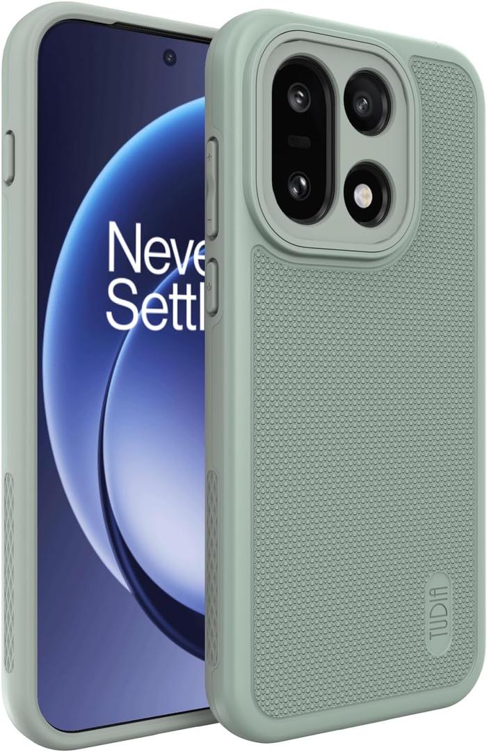 TUDIA MergeGrip [Military Grade] for OnePlus 15 5G Case (2025)  [Drop Tested] Dual Layer Shockproof Slim Rugged Heavy Duty Tough Protective Phone Case Cover (Green Lily) (Basic)