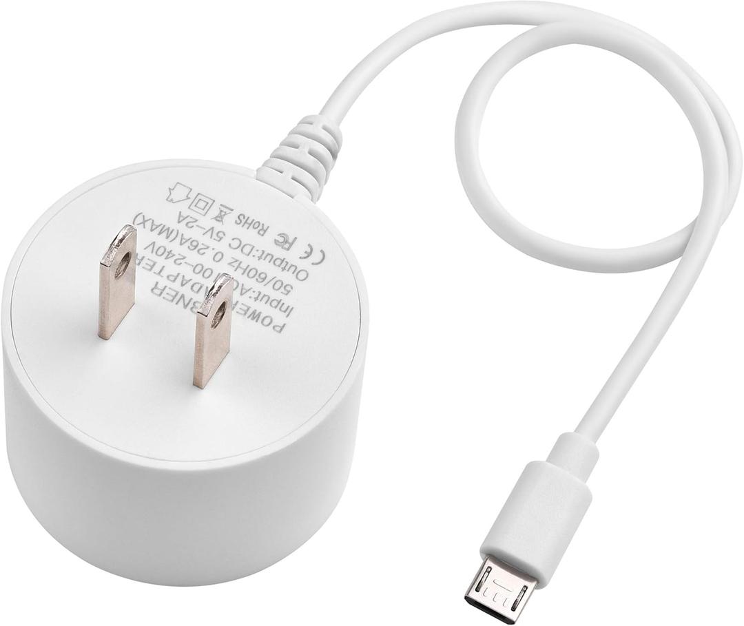 Power Adapter Compatible with Google Home Mini Power Cable - Micro B Power Adapter (Short)