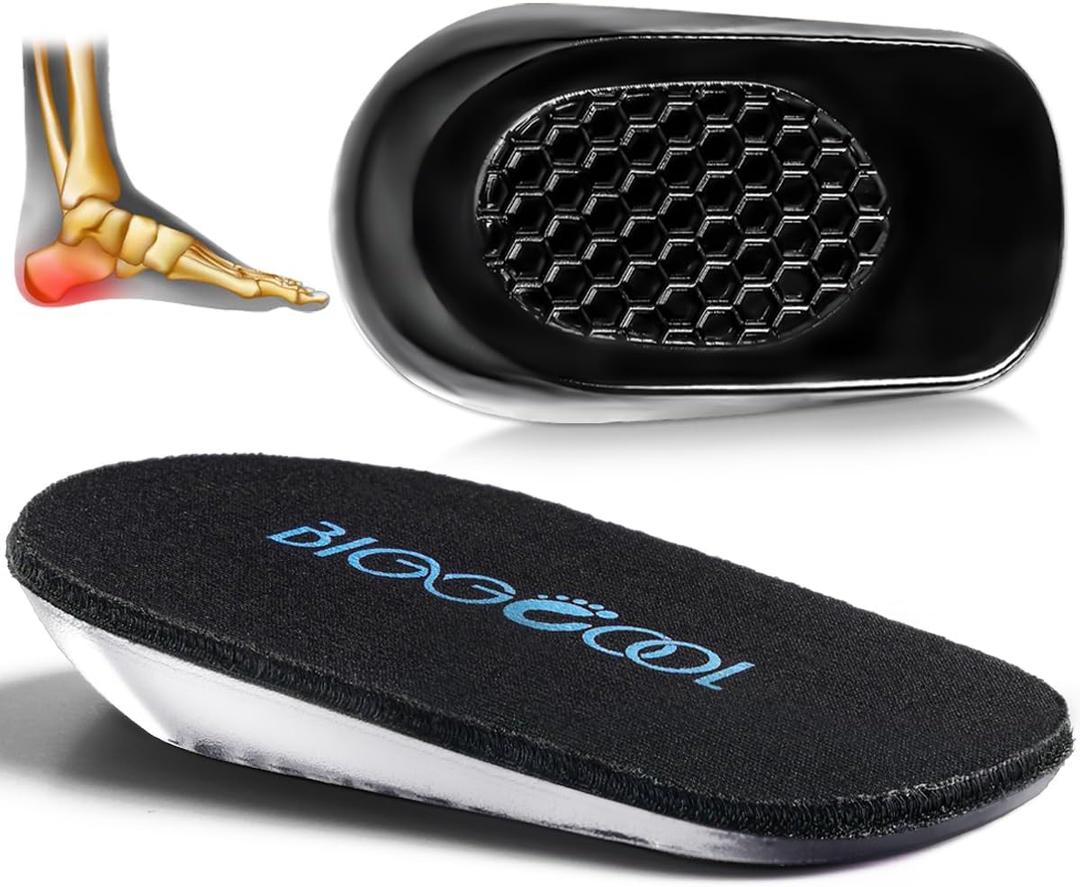 BIGGCOOL Heel Cushions for Heel Pain, Heel Inserts for Shock Absorption, Heel Lifts for Achilles Tendonitis and Bone Spur, Foot Pain Relief for Women & Men - 1 Pair, (Small)