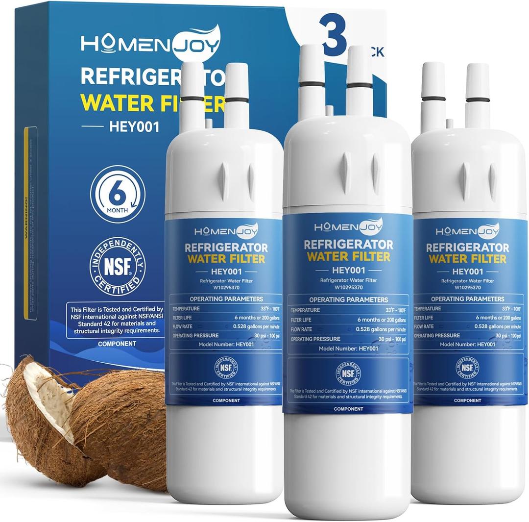 W10295370A Water Filter Replacement Compatible with Whirlpool EDR1RXD1, Everydrop Filter 1, EDR1RXD1B, WHR1RXD1, W10276924, W10291030, 9930 9930P 46-9930 46-9081 9081 P8RFWB2L, 3 Pack
