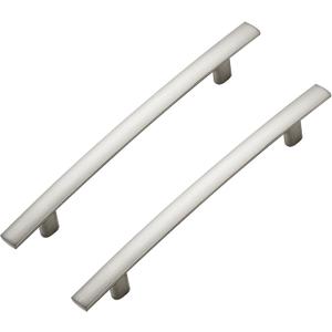 10 Pack Cabinet Handles 5" Hole Center - Curved Cabinet Pulls Brushed Nickel Drawer Pulls for Kitchen Cupboard Solid Hardware for Dresser Drawer Arch Hardware