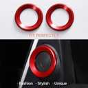 5 PCS for Honda Civic 2016 2017 2018 2019 2020 2021 Climate Control A-Pillar Door Speaker Engine Start Stop Push to Start Button Cover, AC Switch Temperature Knob Sticker (Red)