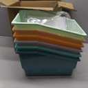 6 Pack Picture Book Bins with Dividers for Classroom, Boho