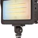 Kadision LED Flood Light Outdoor, 50W/40W/30W 6500lm 3000K/4000K/5000K Selectable, Dusk-to-Dawn Photocell, IP65 Waterproof Adjustable Knuckle Mount Security Lights, 100-277V ETL Listed 1-Pack (Brown)