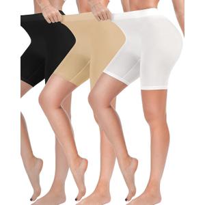 Reamphy 3 Pack Slip Shorts for Women Under Dress,Comfortable Smooth Yoga Shorts,Workout Biker Shorts (XL)