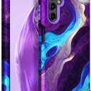 Hocase for Galaxy A14 5G Case, Heavy Duty Shockproof Protection Soft Silicone Rubber Bumper+Hard Plastic Hybrid Protective Case for Samsung Galaxy A14 5G (6.6"" Display) 2023 - Blue Purple Marble