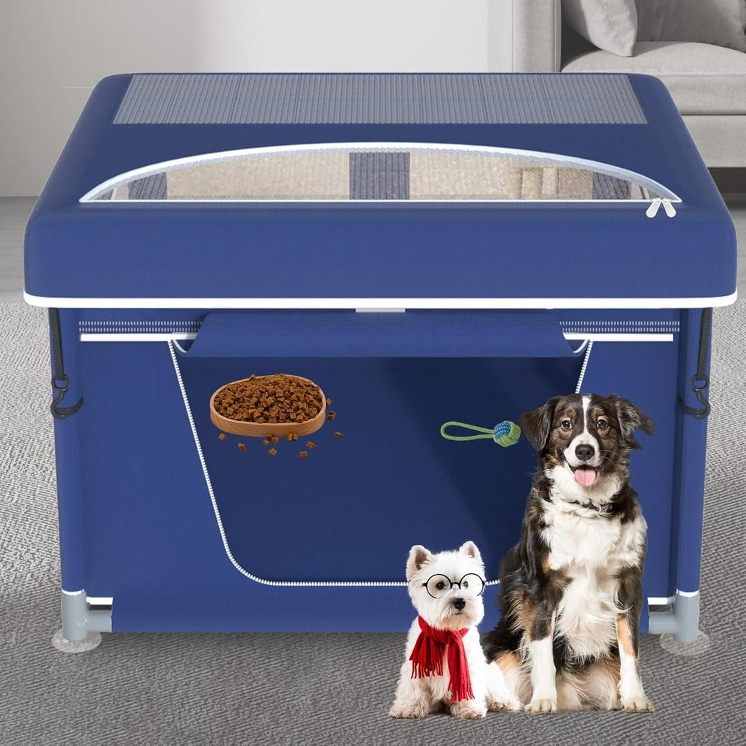 42x42x26 Inches Dog PlaypensPuppy Playpen with Cover for Puppies or Small Dogs, Play Pen Indoors, Dog Fence Pet Playpen for Indoor & Outdoor, Whelping Box for Dogs and Puppies