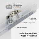 32" Concealed Sliding Barn Door Hardware Kit with Soft Close Mechanism,Aluminum Hidden Wall Mount System,Fit Openning Width 25",No Floor Track,Supports Up to 176 lb(NO Door)