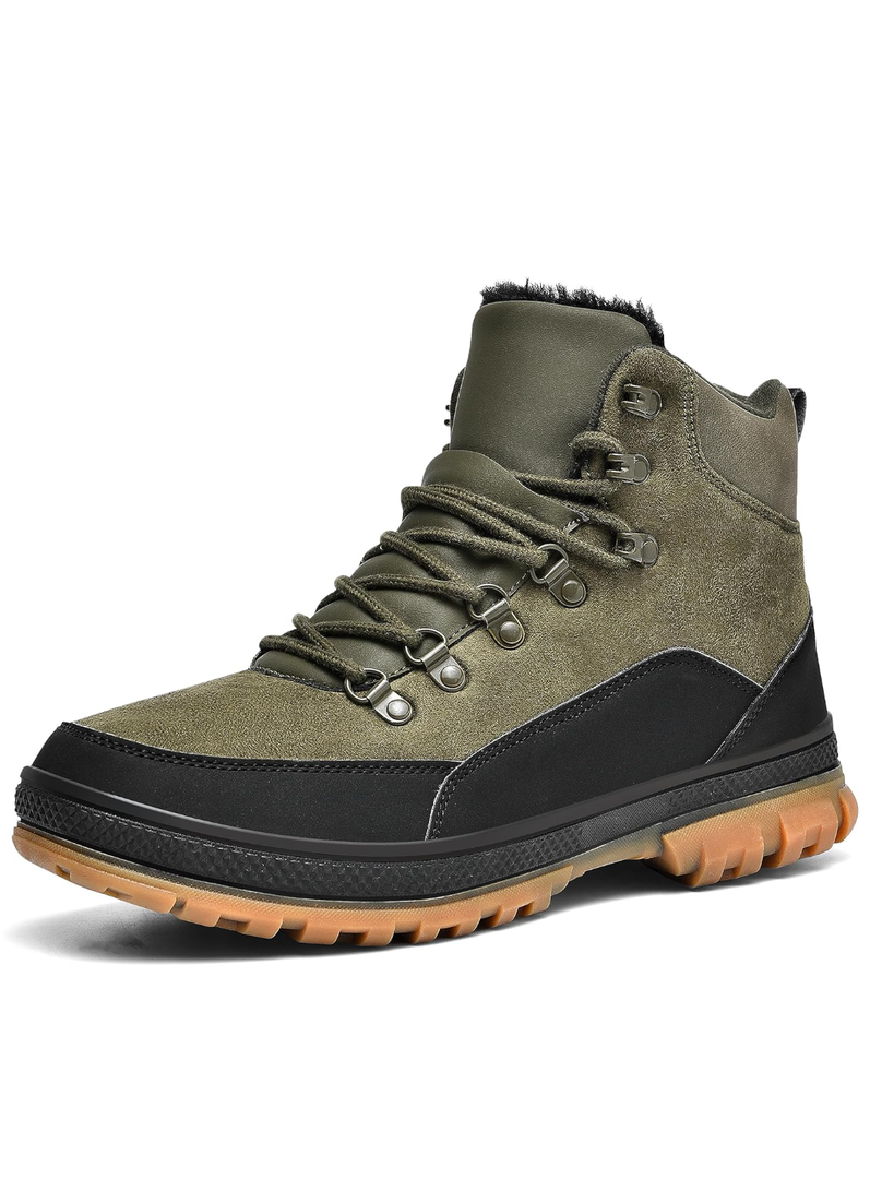 Wondamo Men's Snow Boots Lightweight Waterproof Winter Boots Fur Lined Anti-slip Cold Weather Shoes 46/13