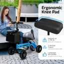 Knee Scooter with Disc Brake, Steerable Knee Walker for Adults,Foldable Rover Scooter for Broken Foot Injured Leg Crutch