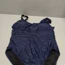 Cromi One Piece Bathing Suit for Women Tummy Control Swimsuit Scoop Neck Square Back Monokini (Large, 1_blue Dark)