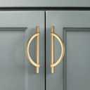 Amerdeco 10 Pack Brushed Gold Cabinet Pulls 5 Inch(128MM) Hole Centers Kitchen Cabinet Handles Hardware Kitchen Handles for Cabinets Cupboard Handles Drawer Pulls