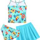 Snowheart Girls Swimsuit Size 8-9Y Flower Green