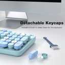 MOFII Wireless Keyboard and Mouse Set, Retro Full Size Typewriter Keyboard with Number Pad and Sport Car Mouse for PC Computer Desktop Laptop Windows (Blue Colorful)