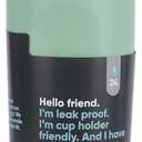New portable straw double-layer vacuum handle fruit cup, portable outdoor car cup (Light green)