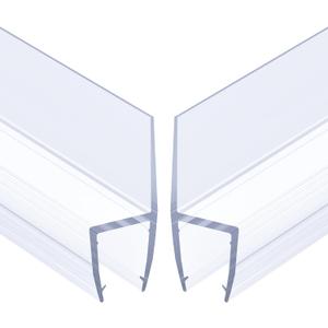 AmazerBath Shower Door Side Seal Strip (Set of 2), Frameless Glass Shower Door Seal Strip - Suitable for 3/8 Inch Glass, 78 inch